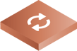 Icon of two arrows forming a circle on continuity