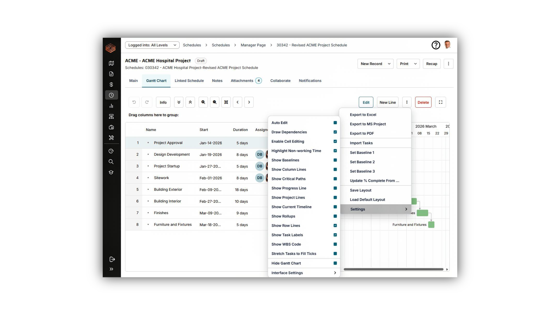 PMWEB 2026 Gantt Charts