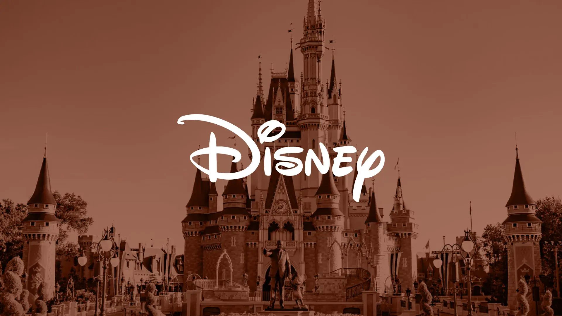 Cinderella Castle at Walt Disney World with Logo Disney on front