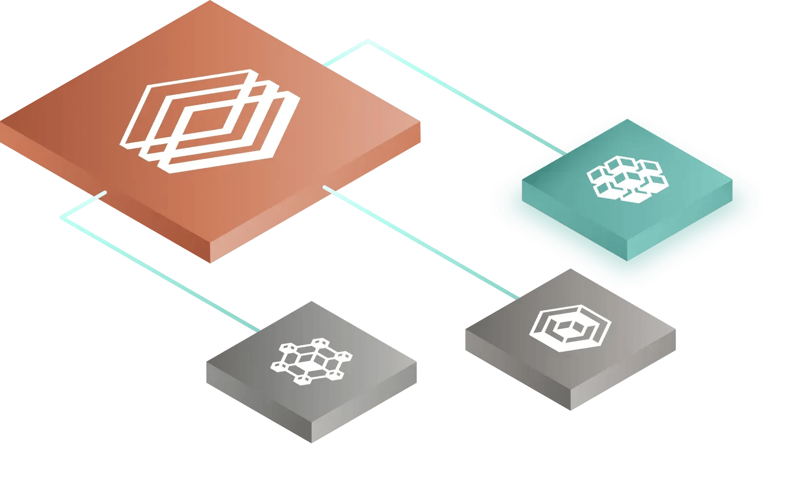 Platform automation diagram showing connected modular components.