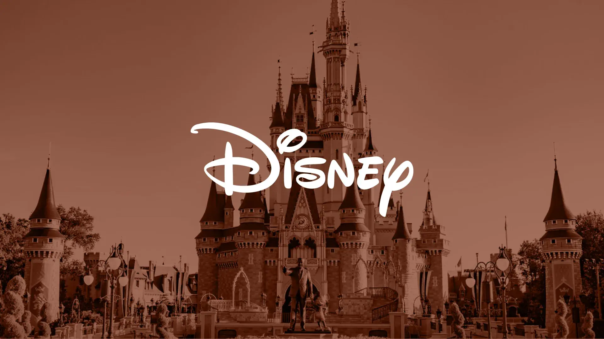Cinderella Castle at Walt Disney World with Logo Disney on front
