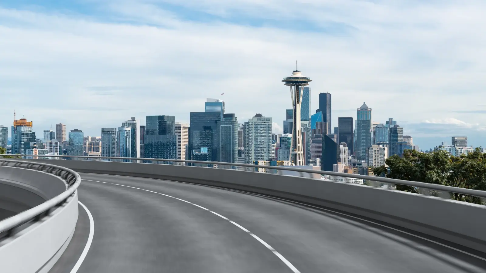 Transportation logistic industry fast delivery. Seattle. USA.