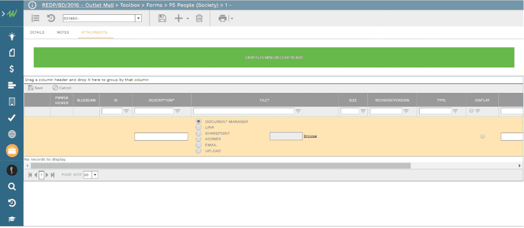 PMWeb 7 Outlet Mail Toolbox Forms P5 People 