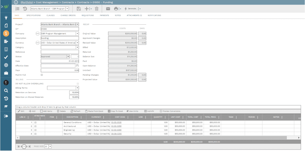 PMWeb 7 Cost Management Contracts Contracts 