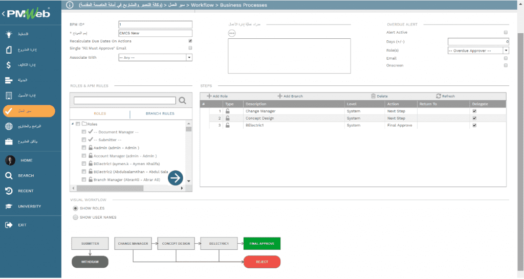 PMWeb 7 سير العمل Workflow Business Processes 