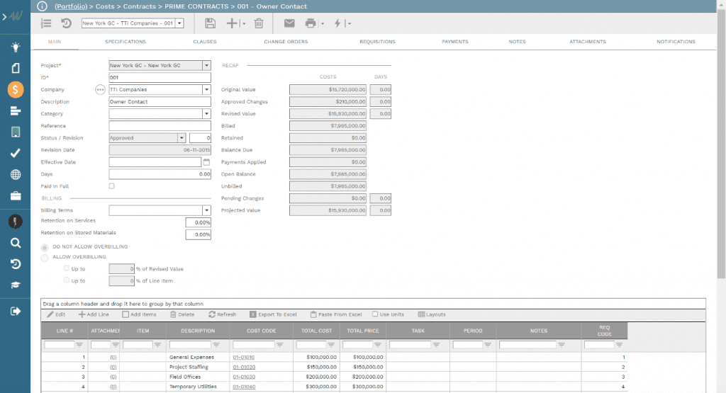 Awarded Contract Agreement for Cost Estimating