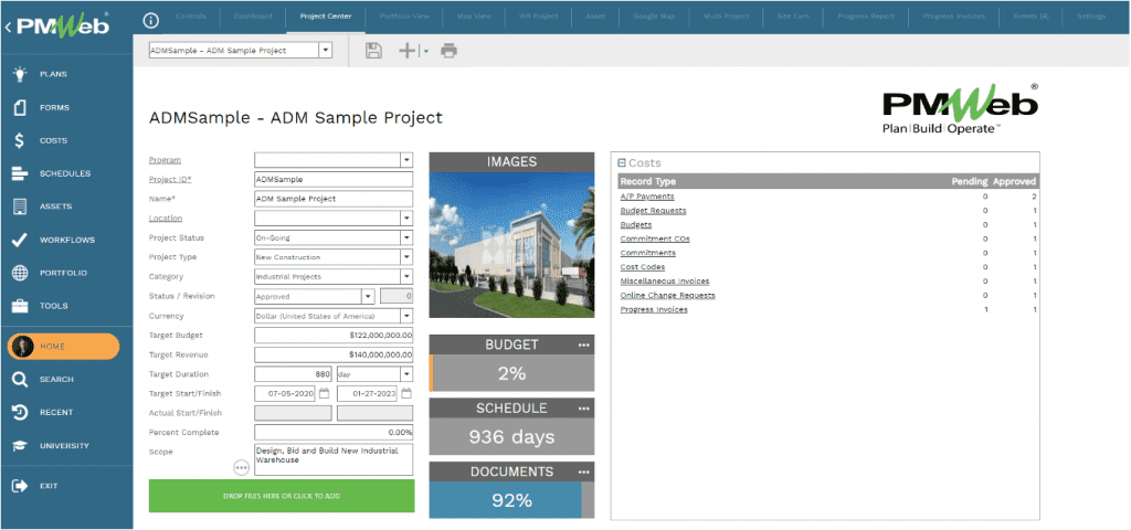 PMWeb Dashboard