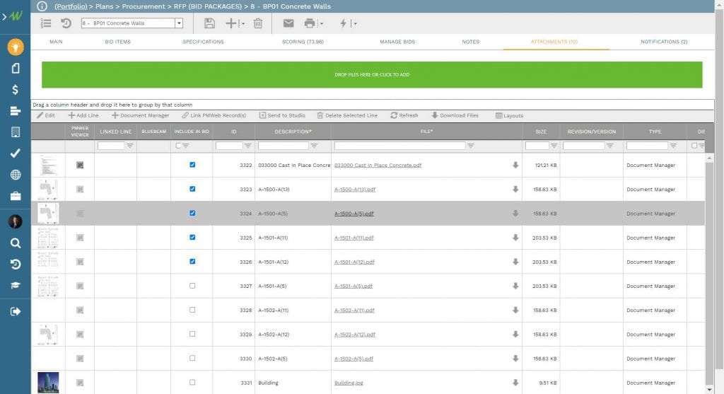 PMWeb 7 Plans Procurement RFP (BID Packages) 