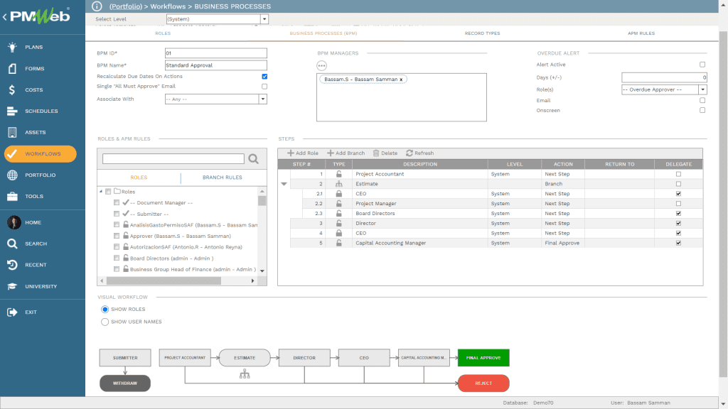 PMWeb 7 Workflow Business Processes