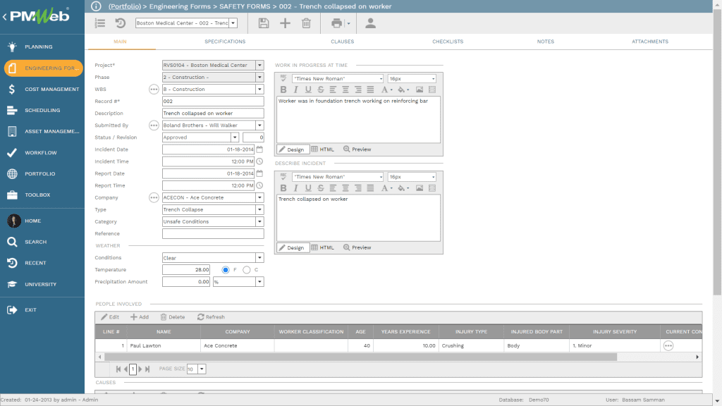 Pmweb 7 Engineering Forms Safety Forms