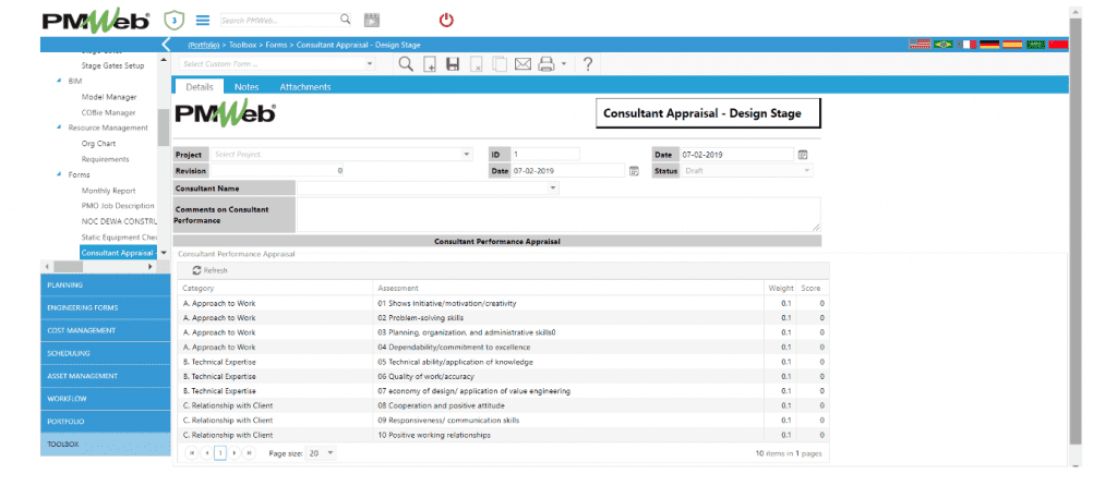 PMWeb 7 Toolbox Forms