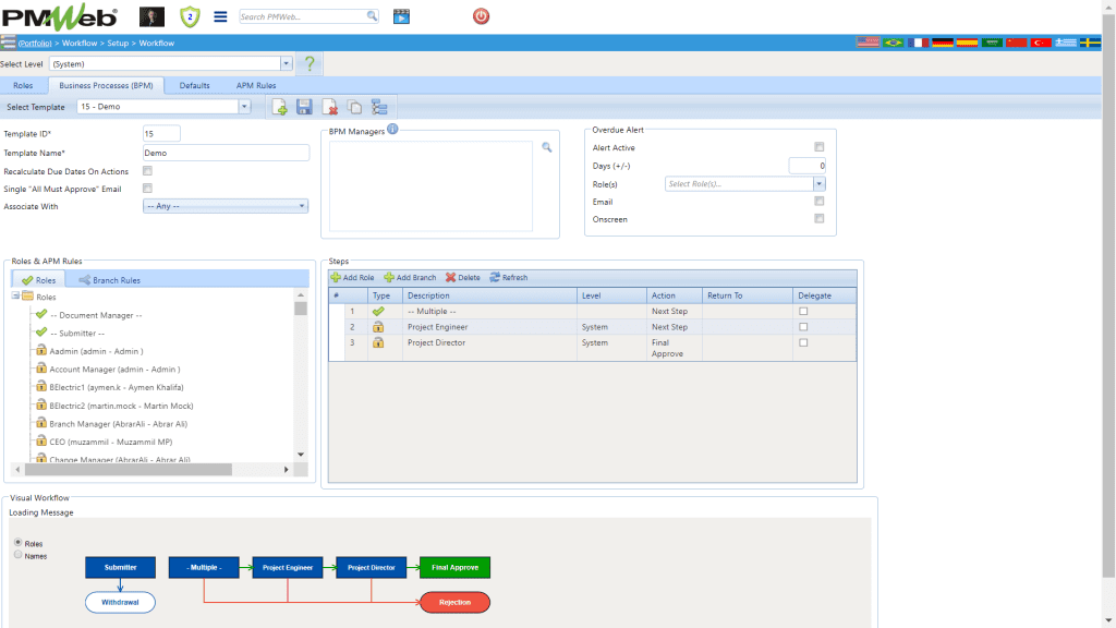 PMWeb 7 Workflow Setup Workflow Business Processes (BPM)