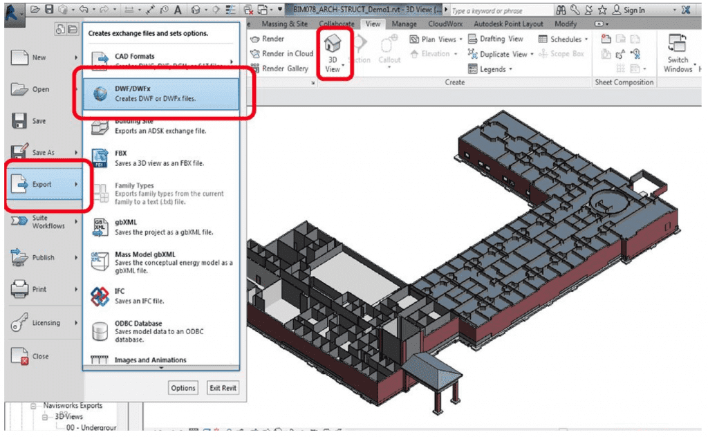 PMWeb 7 Toolbox BIM Model Manager 3D view 