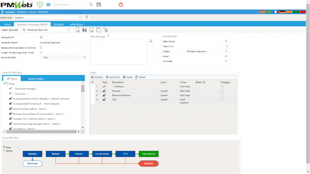 PMWeb 7 Workflow Setup Workflow Business Processes (BPM)