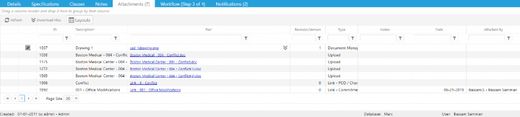 PMWeb 7 Engineering Forms RFIs 
Attachments 