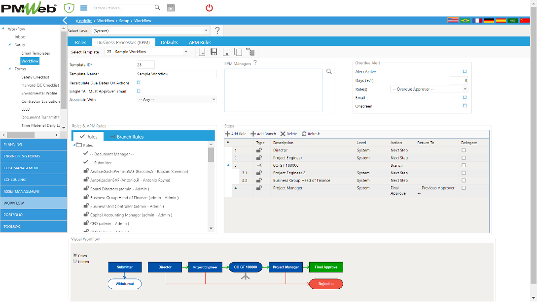 PMWeb 7 Workflow Setup Workflow Business Processes (BPM)