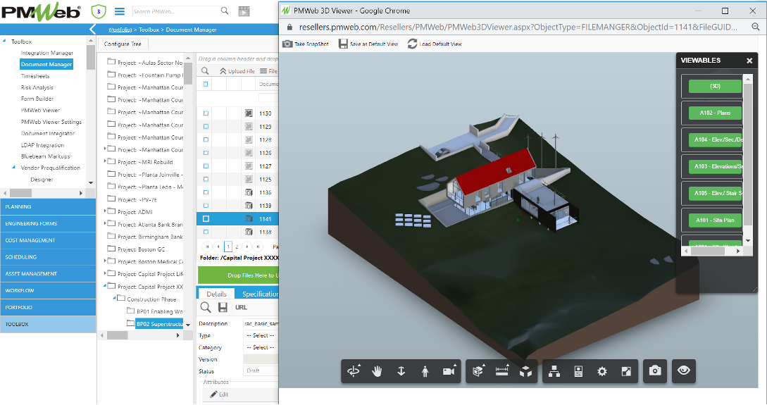 PMWeb 7 Toolbox Document Manager Details PMWeb 3D Viewer 