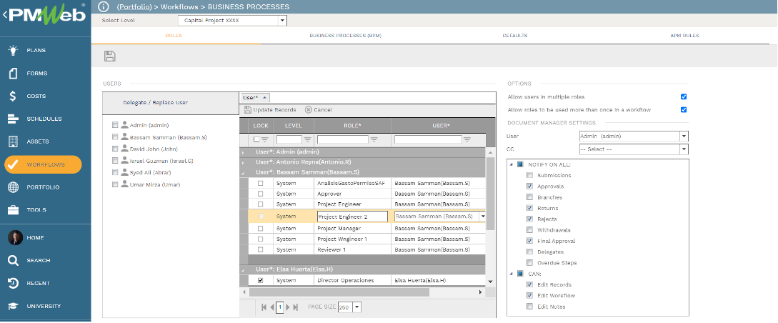 PMWeb 7 Workflows Business Processes Roles 