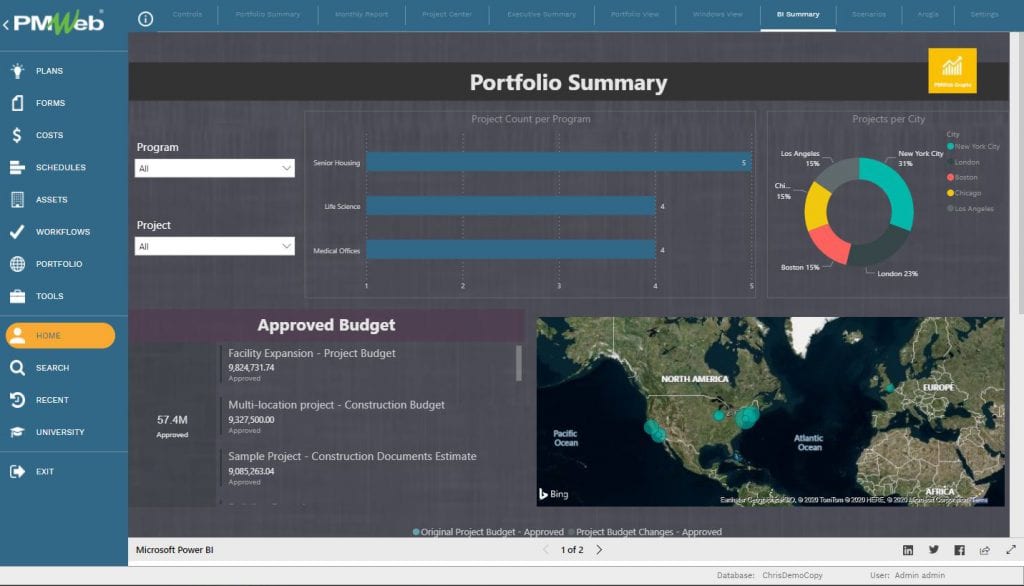 Portfolio PMWeb Reporting Power BI