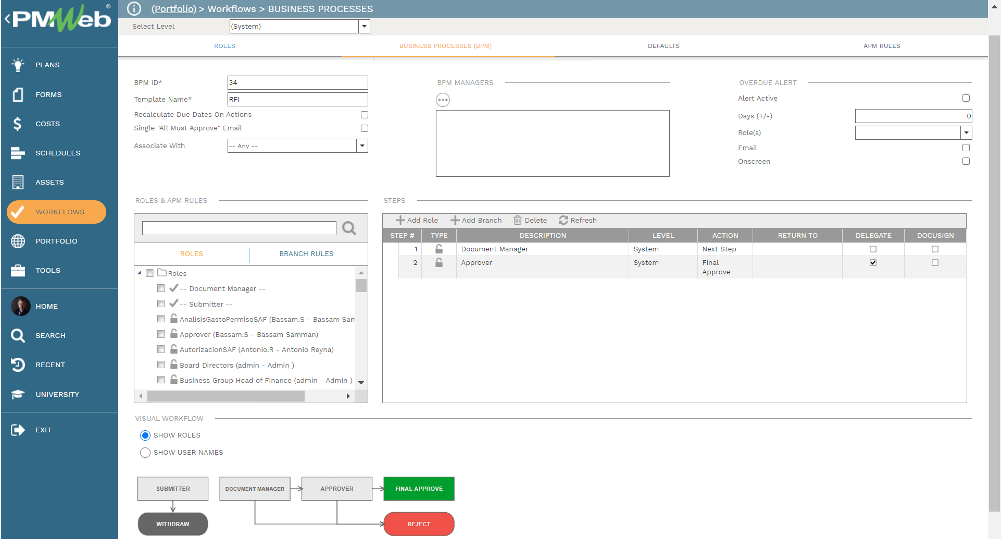 PMWeb 7 Workflows Business Processes (BPM)