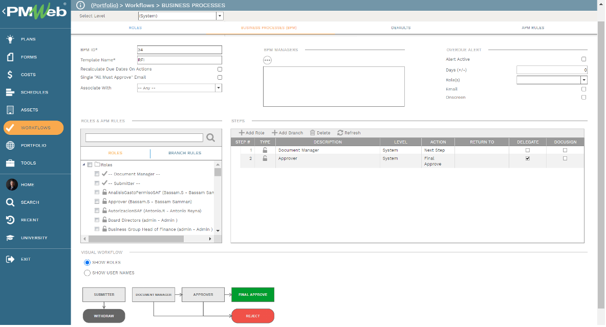 PMWeb 7 Workflows Business Processes (BPM)