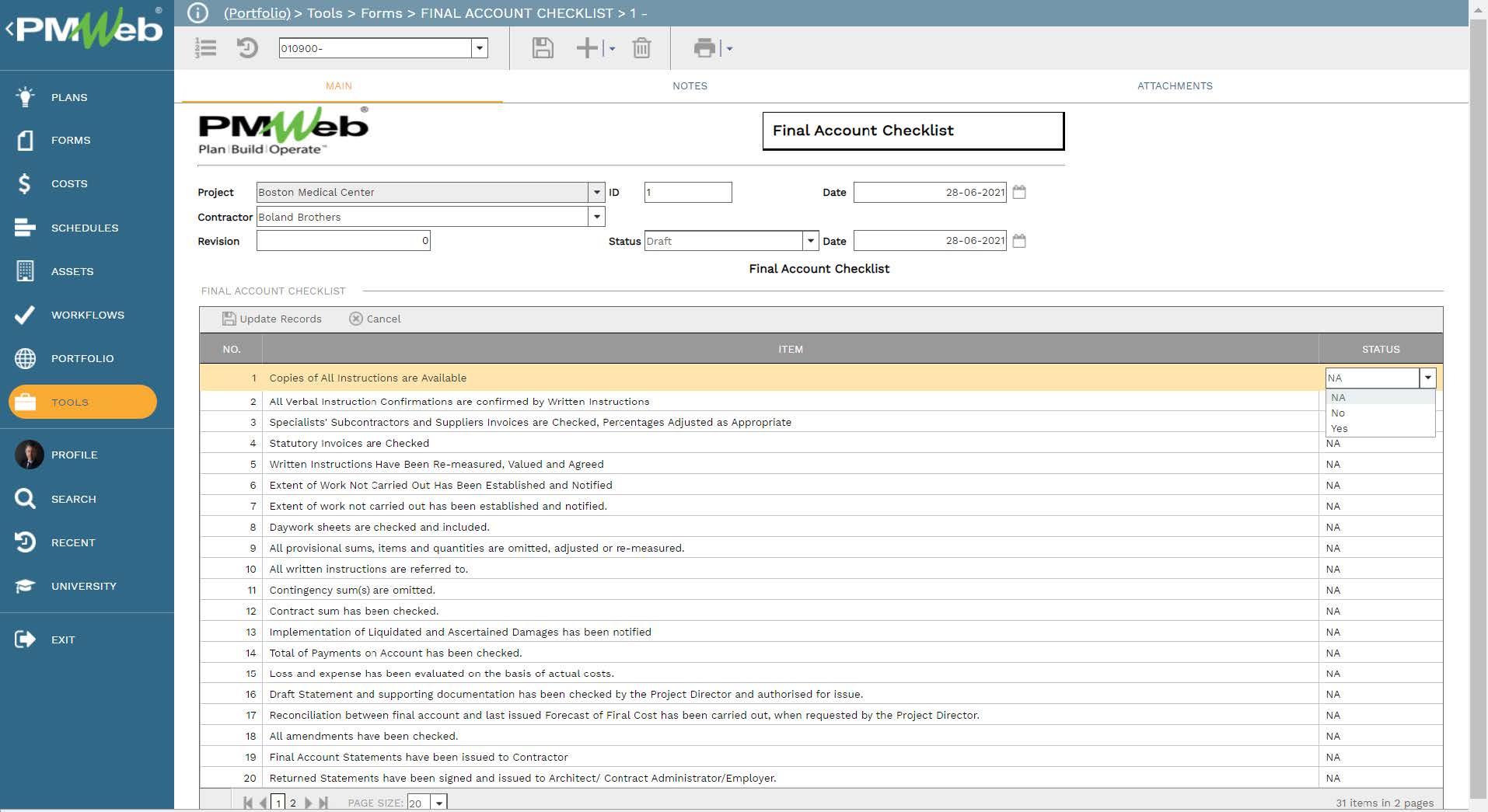 Using Checklists to Expedite the Final Account Process on Capital Construction Projects