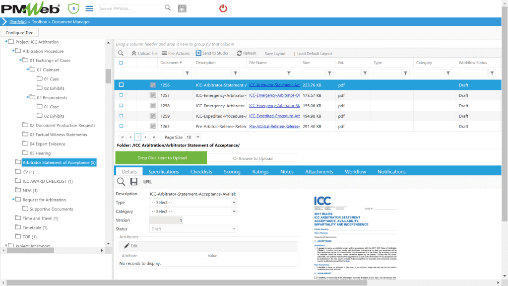 PMWeb 7 Toolbox Document Manager 
