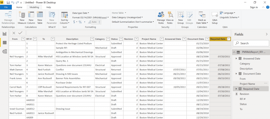 PMWeb 7 Power BI Desktop for Senior Project Team Members