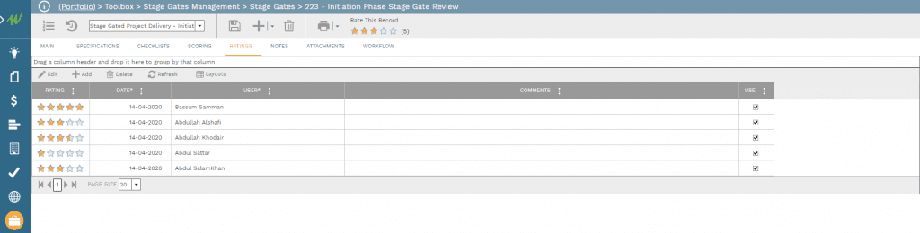 PMWeb 7 Toolbox Stage Gate Managment Stage Gate 