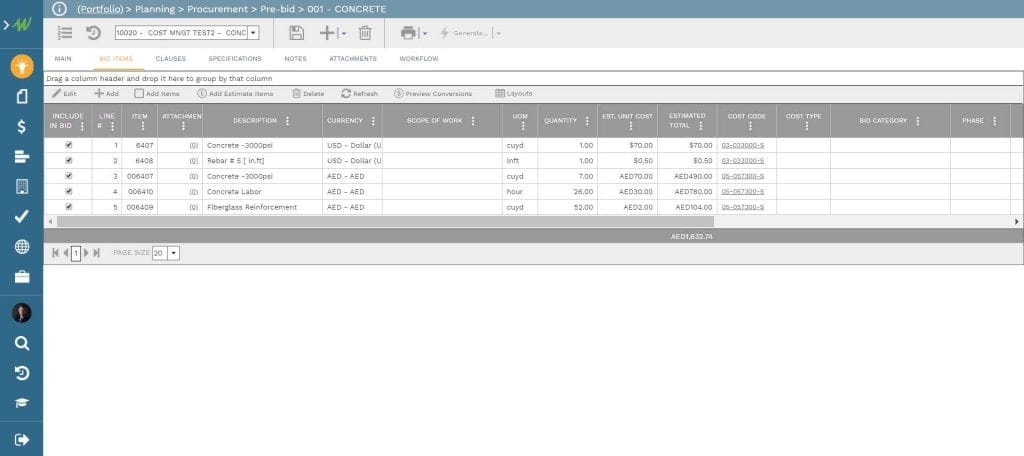 PMWeb 7 Planning e-Procurement Per-Bid