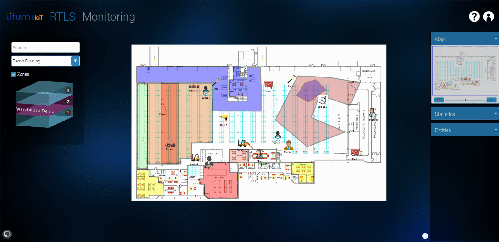 PMWeb 7 Litum Lot RTLS Monitoring of Equipment and Materials