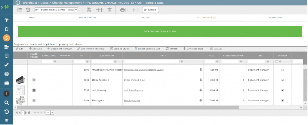 PMWeb 7 Costs Change Managment RFC ( Online Change Request )