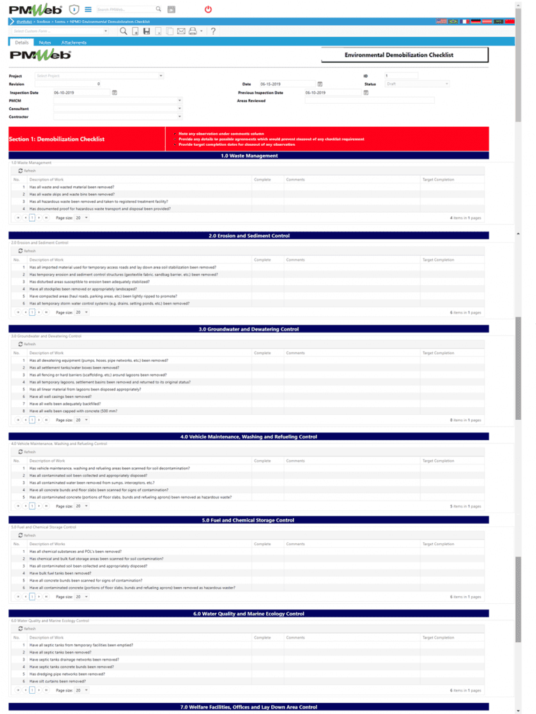 PMWeb 7 Toolbox Forms NPMO