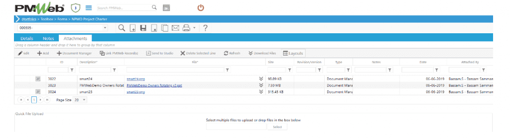 PMWeb 7 Toolbox Forms NPMO Project Charter 