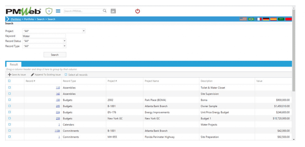 PMWeb 7 Portfolio Search 