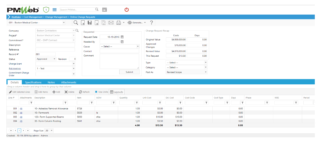 PMWeb 7 PMWeb 7 Cost Managment Change Managment 