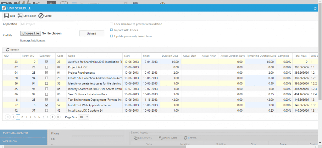 As-Built Schedules