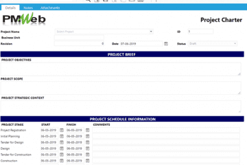 PMWeb 7 Toolbox Forms NPMO Project Charter
