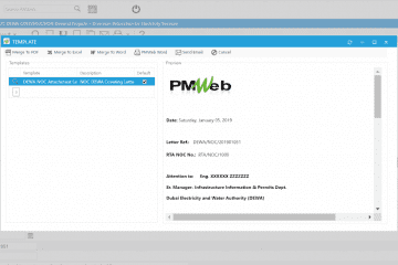 PMWeb 7 Asset Managment Forms NOC DEWA Construction General Projects Template