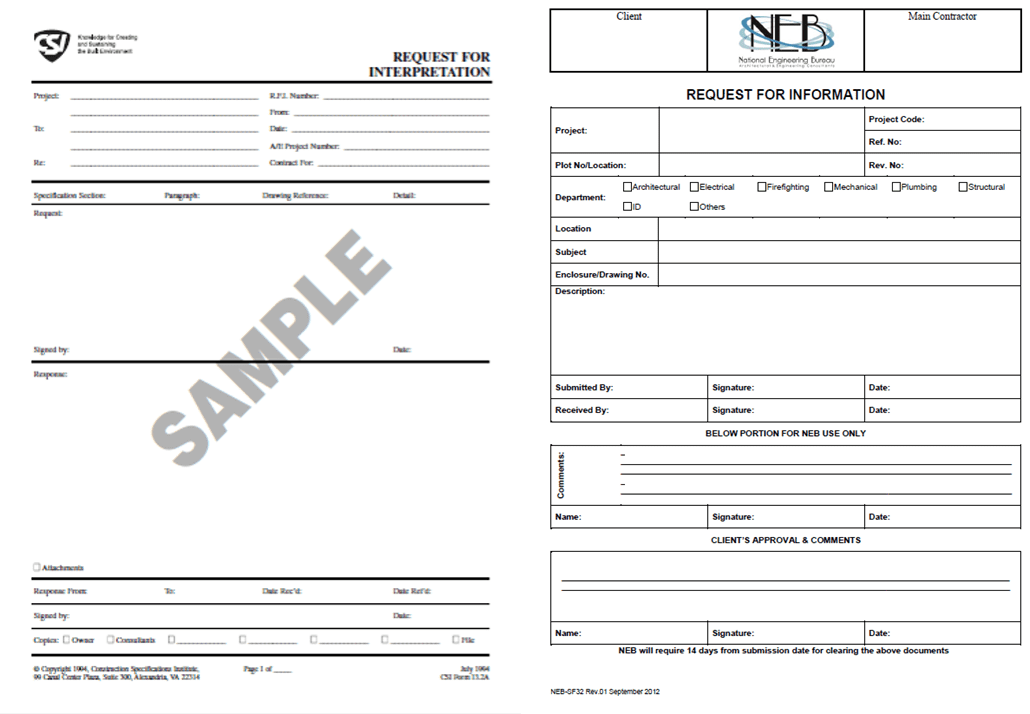 PMWeb 7 Engineering Forms RFIs