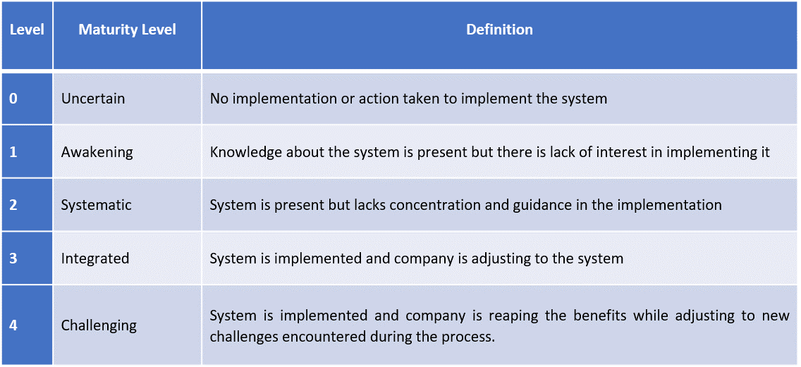 PMWeb 7 Level Maturity Level Definition 