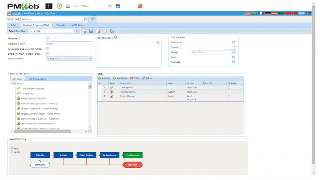 PMWeb. 7Workflow Setup Workflow Business Processes (BPM)