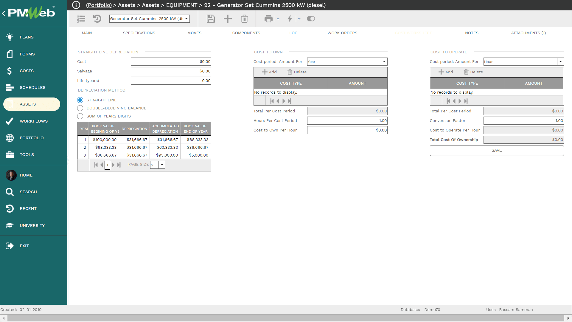 PMWeb 7 Assets Equipment