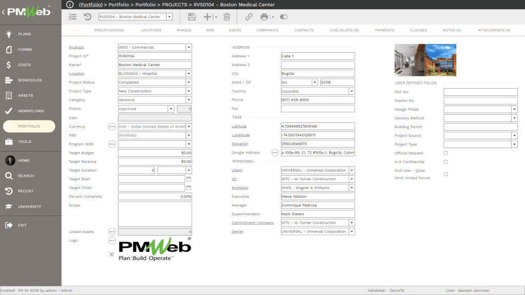 PMWeb 7 Portfolio Projects 