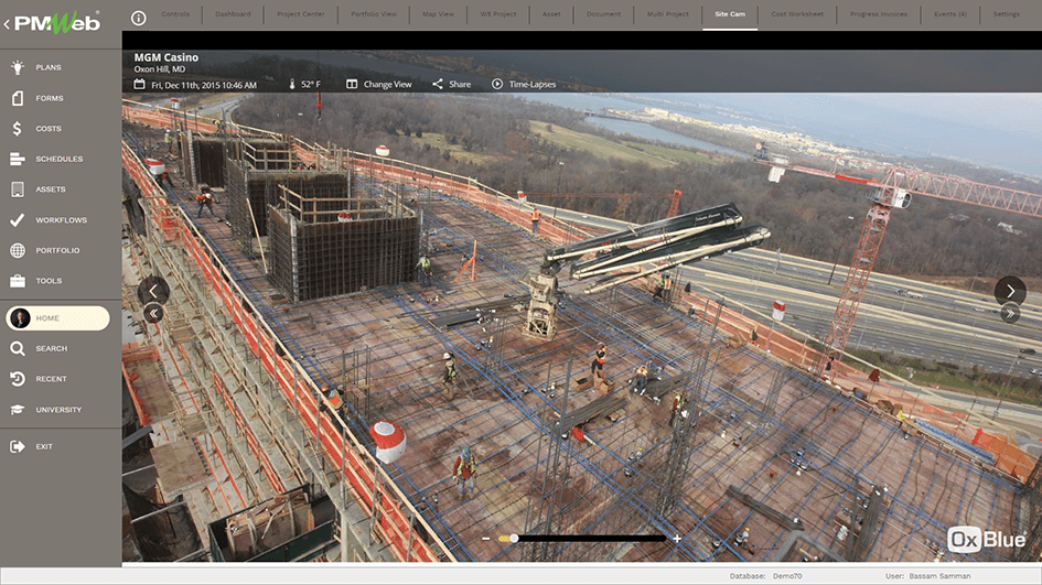 adoption of a Project Management Information System like PMWeb 7 with Site Cam 