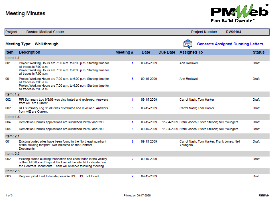 PMWeb 7 Meeting Minutes with not need for the Transmittal Process