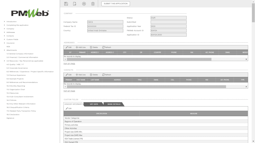 PMWeb 7 Plans Procurements