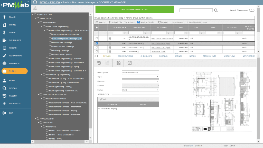 PMWeb 7 Tools Document Manager 