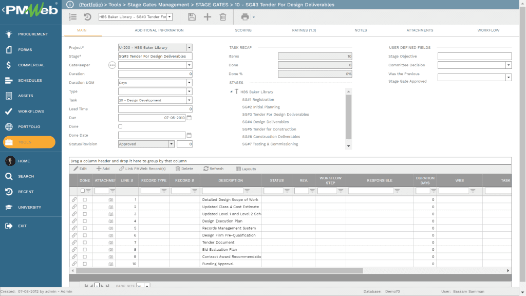 PMWeb 7 Tools Stage Gates Managment 