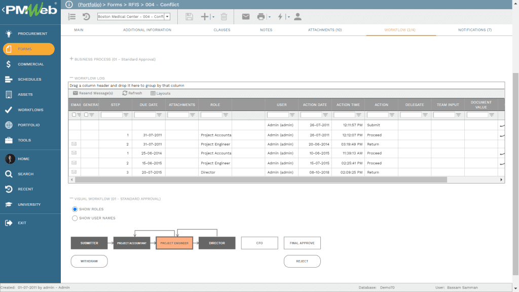 PMWeb 7 Forms RFIS Conflict 